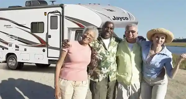 Customers collecting their new Jayco Class C from RV's of Sacramento
